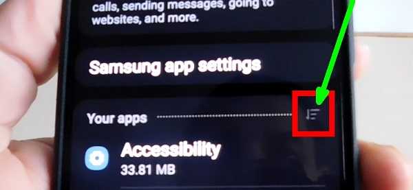 go to system settings apps a30s