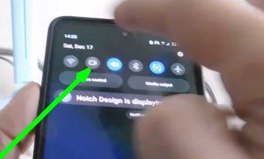 click screen recording button on samsung m14