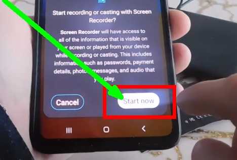 button start screen recording on samsung m04