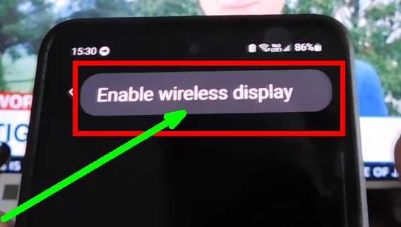 выбрать Enable wireless display