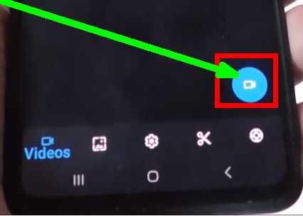 Ekran kayıt uygulamasında kamera düğmesi