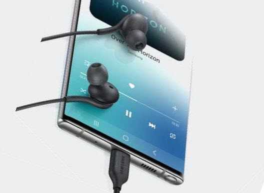 fone de ouvido tipo c conectado ao telefone Samsung
