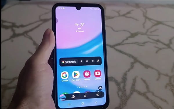 screenshot on Samsung A15