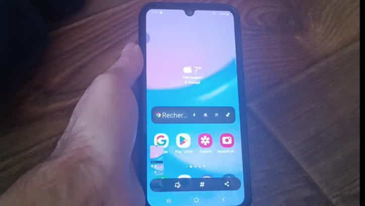 capture d'écran sur Samsung A15