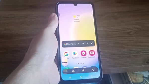 capture d'écran sur Samsung a25