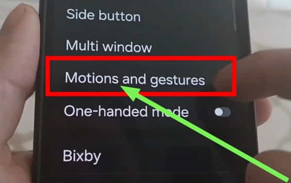 Then go to Movements and Gestures on Samsung a34